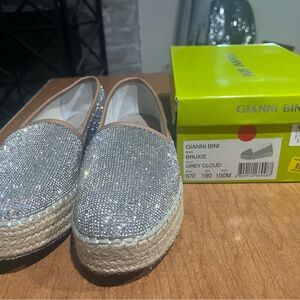 Gianni Bini Silver Espadrille Flats